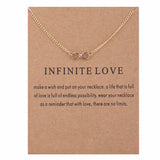 Rack Jack Charm Pendant Necklace with Wish Card Infinite Love - Gold