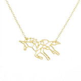 Rack Jack Unicorn Origami Pendant Necklace - Gold