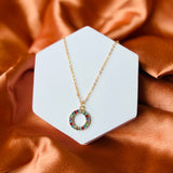 Rack Jack Ring Necklace Charm Pendant Multicolour Stones Jewellery for Girls Women - Harmony - Gold
