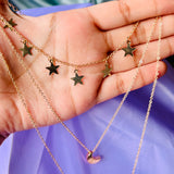 Rack Jack 3PCS Layered Stacking Choker Necklace for Women Girls Sun Crescent Moon Star Adjustable Chain Pendant Statement Sister Christmas Valentines Gifts - Gold Colour