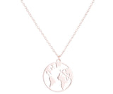 Rack Jack World Map Circle Round Jewellery Necklace Pendant Locket for Travel Ethusiats Gift for Women. Girls,Unisex