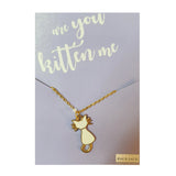 Rack Jack Y2K Charm Pendant Gold Necklace - Inspirational - Kitten