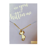 Rack Jack Y2K Charm Pendant Gold Necklace - Inspirational - Kitten