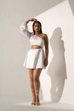 Evening One shoulder White Satin dress for women