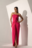 Women's Pink Corset top, draped skirt and a cape