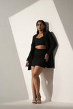 Black Blazer with skirt and top Co-ord set for Women