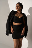 Black Blazer with skirt and top Co-ord set for Women