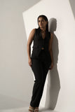 Classic Women's Waistcoat and Straight cut flared Pants