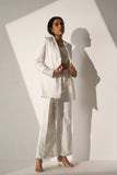 White Crystal Mesh Blazer with Pants and  a bralette-style top