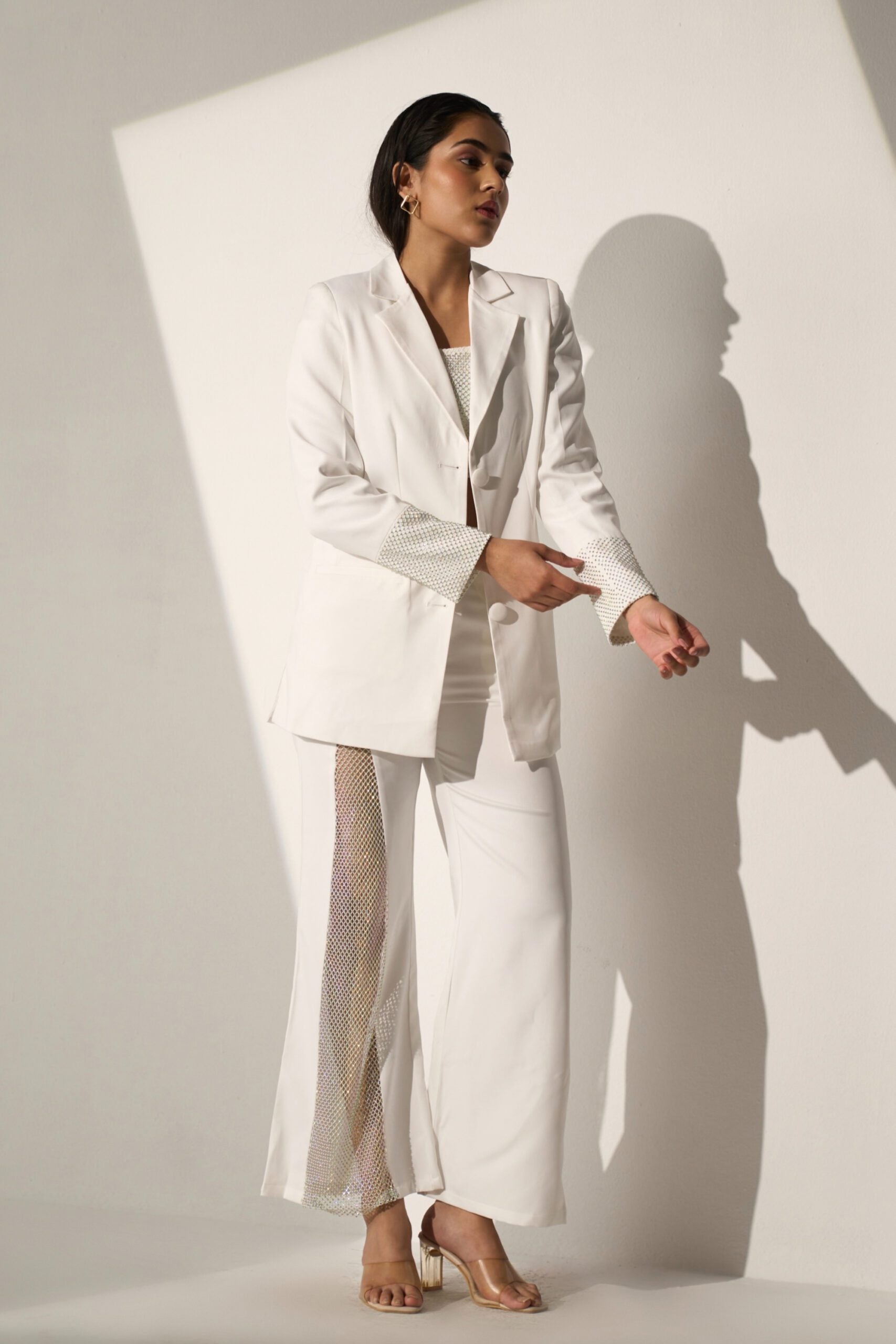 White mesh best sale blazer