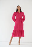 Pink office breathable cotton dress