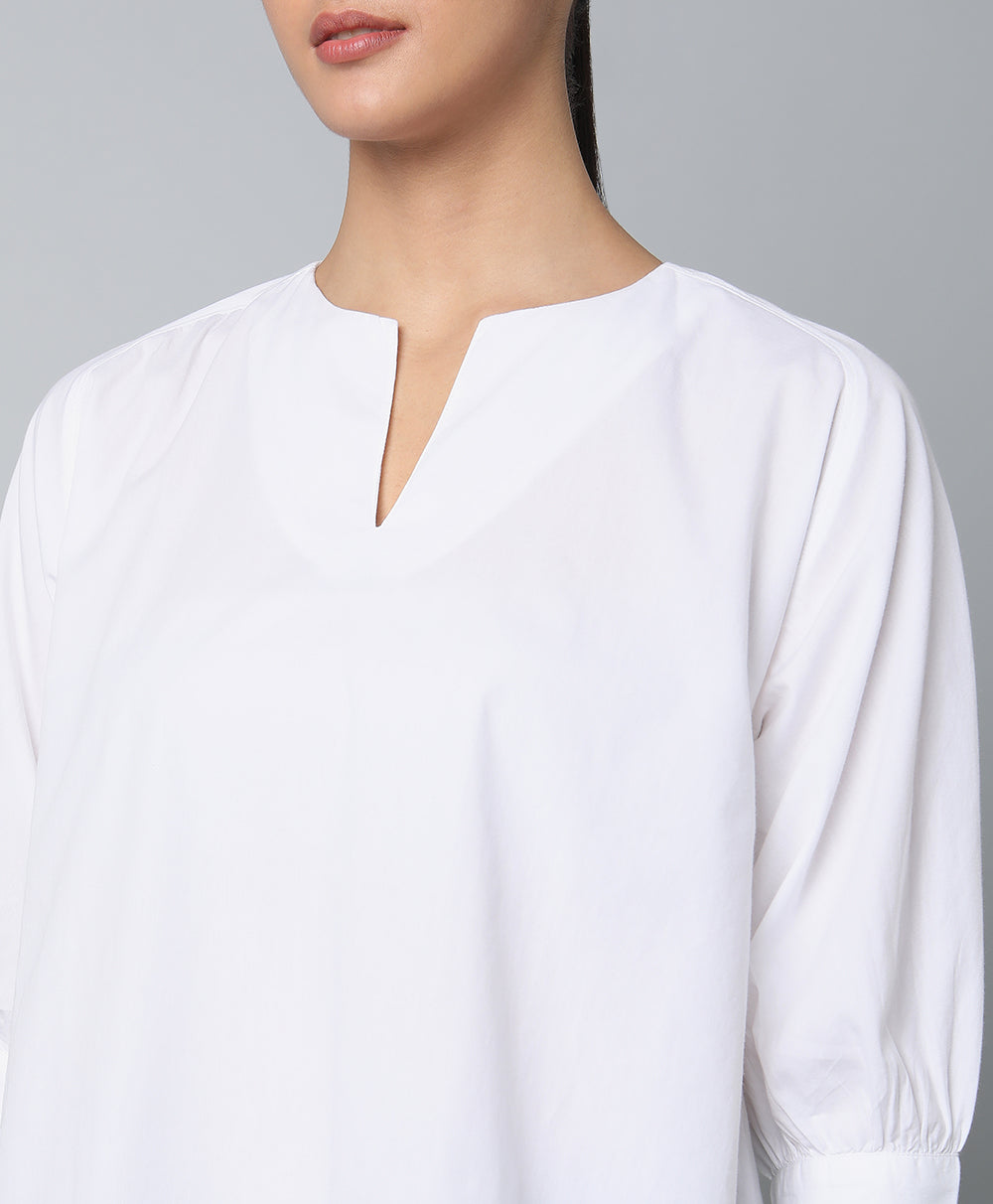 Women's Office Formal Pure Cotton High Low Top- White â The Ambition Collective