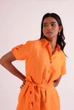 Classic loose fit Summer Linen shirt dress.