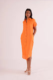 Classic loose fit Summer Linen shirt dress.