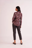 Palm Printed Purple Women's Office Shirt