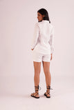 Classic Linen Ladies Co-Ord set in white.