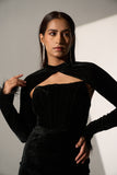 Black velvet Corset Ladies Evening dress