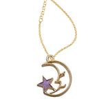 Y2K Charm Pendant - Moon & Star - Purple
