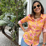 Yellow & Pink Fruit Print Shirt