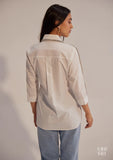 White Cotton Shirt with Rhinestone detail