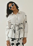 Cotton White Stringed Ladies Shirt