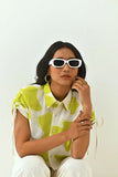 White Floral Printed Women's Crop Shirt