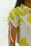 White Floral Printed Women's Crop Shirt