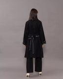 Women Black Trench Coat Office Winter Wear