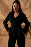 Women's Crepe Black Blazer Coord Set