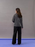 Latest Grey Oversized Blazer Set Style for Office