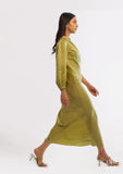 Satin Relaxed fit one shoulder Ladies dress
