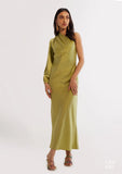 Satin Relaxed fit one shoulder Ladies dress