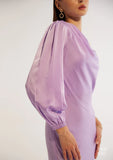 Satin Relaxed fit one shoulder Ladies dress