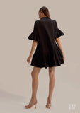 Ruffled sleeve 100% Cotton mini Dress for Women