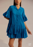 Ruffled sleeve 100% Cotton mini Dress for Women