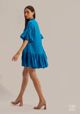 Ruffled sleeve 100% Cotton mini Dress for Women
