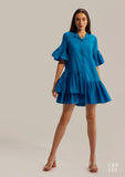 Ruffled sleeve 100% Cotton mini Dress for Women