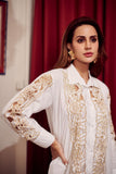 Cutwork Metallic Embroidered Shirt for Ladies