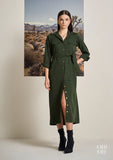 2 in 1 Coat Midi Dress for Women - Officewear
