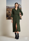 2 in 1 Coat Midi Dress for Women - Officewear