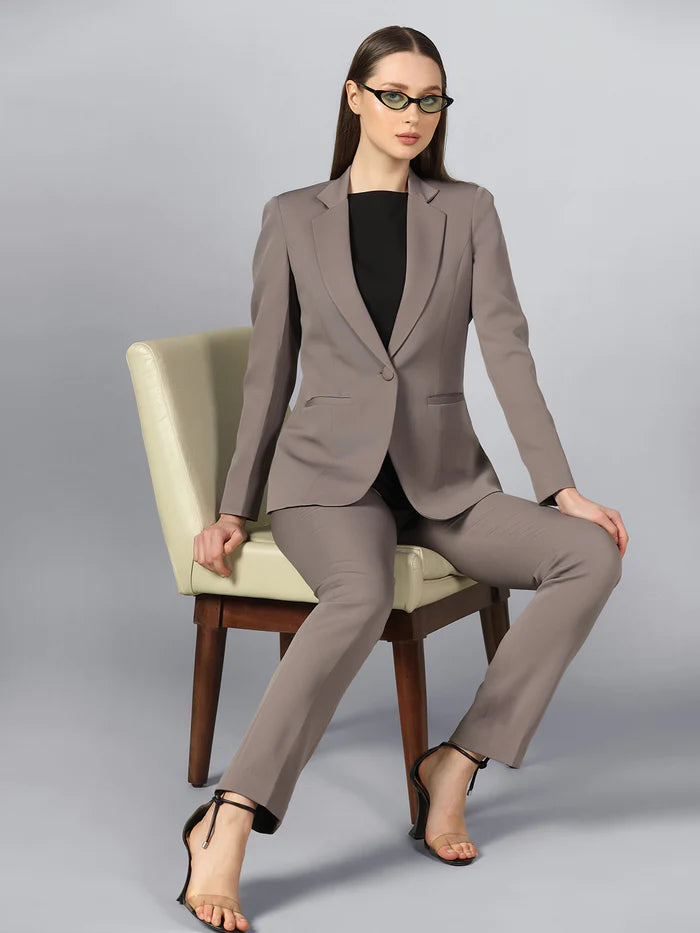 Plain Grey Women's Formal Pant Suit – The Ambition Collective