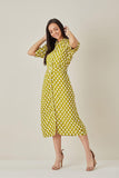 Casual Belted Patterned Dress for women