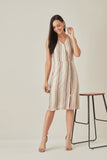 Striped Sheath Dress for Ladies workwear
