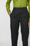 Comfortable Women's Black Straight Fit Twill Trouser