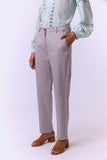 Regular fit Formal Grey High Waist Trouser