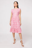 Pure Cotton Pink All Over Print Ikat Dress