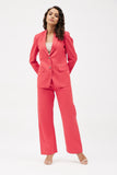 Relaxed Fit Wide Leg Trouser Set - Coral Red