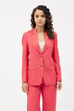 Relaxed Fit Wide Leg Trouser Set - Coral Red