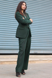 Green pant suit for women 