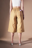 Beige Cotton Comfort fit Culottes for Women